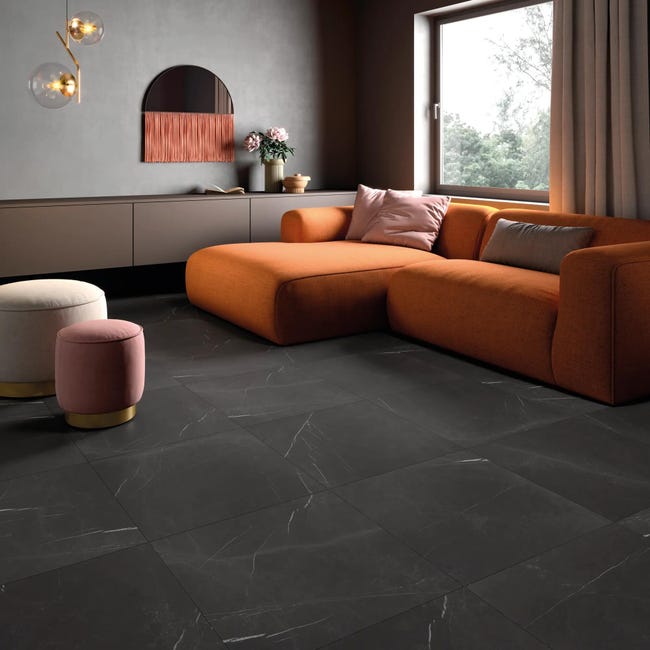 Leroymerlin Piastrella Da Pavimento Interno Rettificato Murano In Gres Porcellanato Opaco Nero 60 X 60cm Sp. 9 Mm Traffico Intenso (pei 4/5) R9