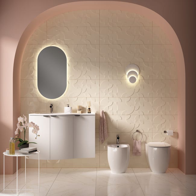 Leroymerlin Piastrella Da Rivestimento Interno Rettificato Remix In Gres Porcellanato Smaltato Opaco Bianco E Beige 60 X 60cm Sp. 7.4 Mm Traffico Intenso (pei 4/5) R9