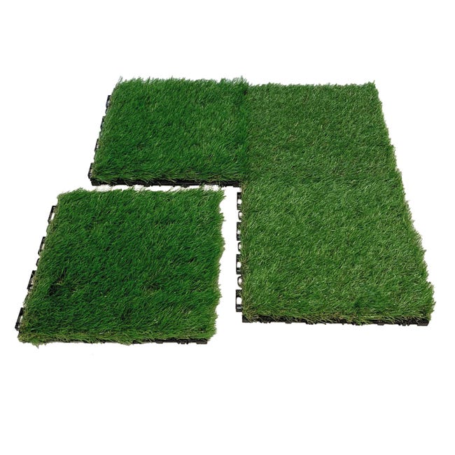Leroymerlin Piastrelle Ad Incastro 4F GROUP Erba 9 Pezzi In Pvc 30 X 30 Cm Sp 30 Mm Verde