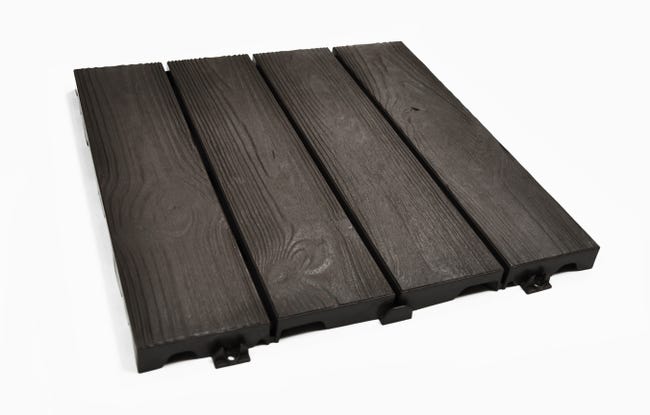 Leroymerlin Piastrelle ad incastro ONEK SNAPWOOD in polietilene senza legno 38 x 38 cm Sp 25 mm marrone