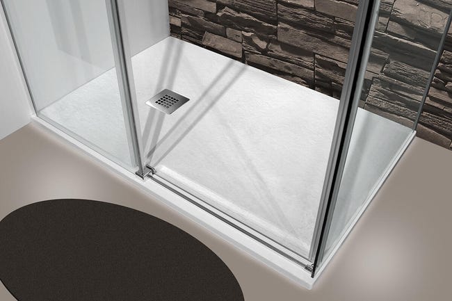 Leroymerlin Piatto Doccia In Resina Effetto Pietra L 120 X L 70 Cm Bianco