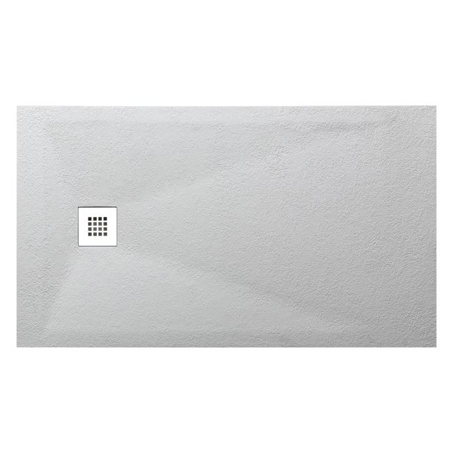 Leroymerlin Piatto doccia in resina effetto pietra L 120 x L 70 cm bianco