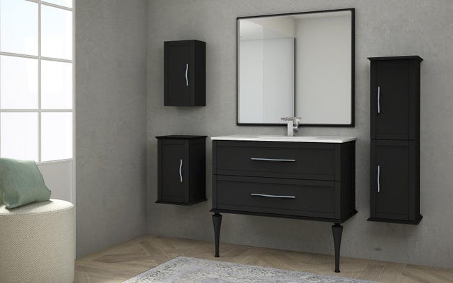 Leroymerlin Piedino Mobili Da Bagno (componibile) Tiffany In Legno H 35 Cm 2 Pezzi