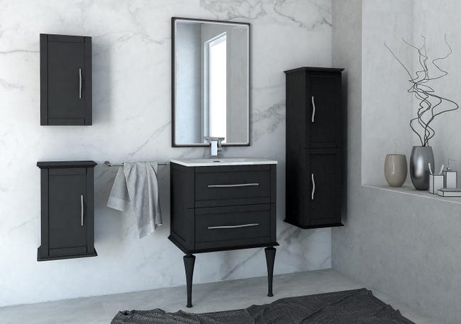 Leroymerlin Piedino mobili da bagno (componibile) Tiffany in legno H 35 cm 2 pezzi