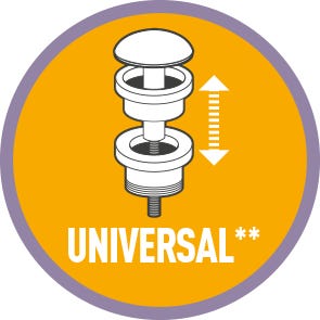 Leroymerlin Piletta Click-clack EQUATION In Ottone Cromato Attacco 1 1/2" Foro Ø 40 Mm