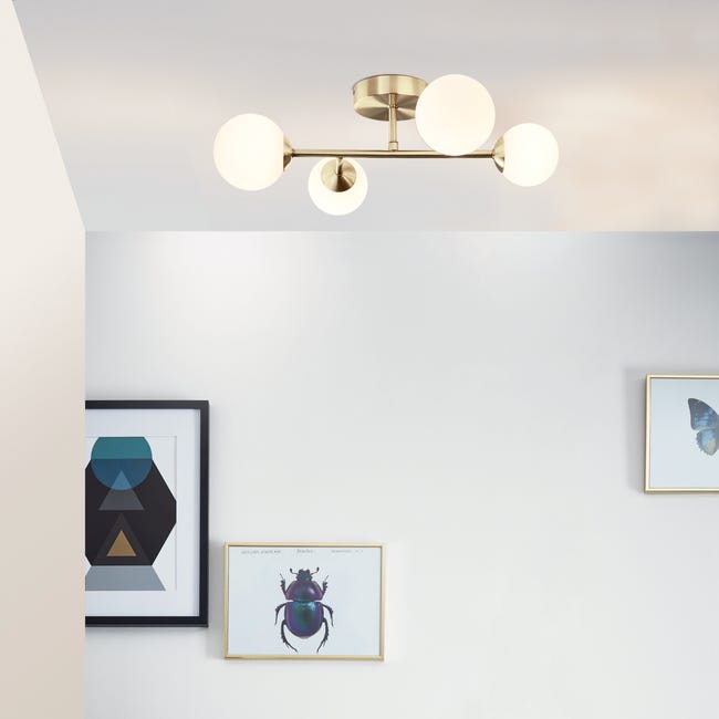 Leroymerlin Plafoniera Glamour Callas 4 X G9 Dorato Ø 12 Cm X INSPIRE