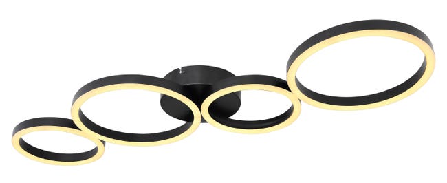 Leroymerlin Plafoniera LED Moderno Venosa Nero Luce Calda GLOBO