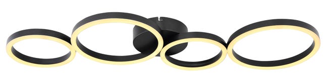 Leroymerlin Plafoniera LED Moderno Venosa Nero Luce Calda GLOBO