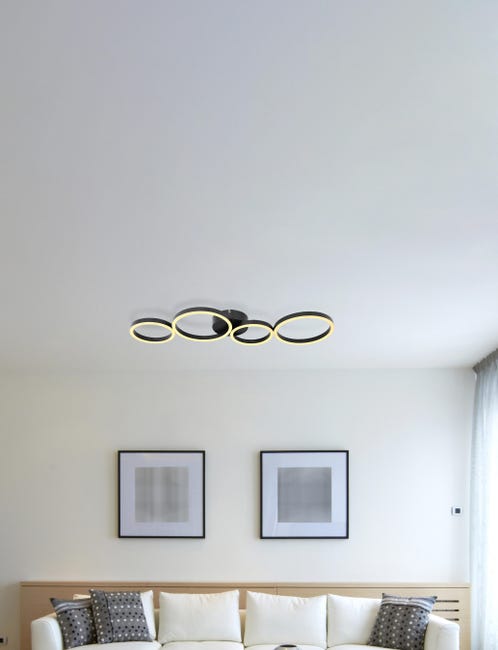 Leroymerlin Plafoniera LED moderno Venosa nero luce calda GLOBO