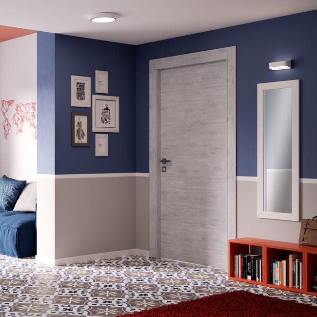 Leroymerlin Porta battente Beton grigio L 80 x H 210 cm reversibile