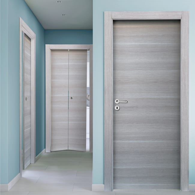 Leroymerlin Porta Battente Corn Rovere Grigio L 90 X H 210 Cm Reversibile