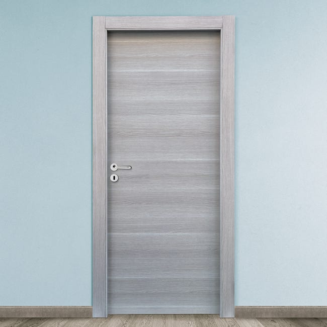 Leroymerlin Porta battente Corn rovere grigio L 90 x H 210 cm reversibile