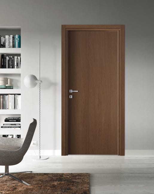 Leroymerlin Porta Battente Noix Noce L 70 X H 210 Cm Reversibile