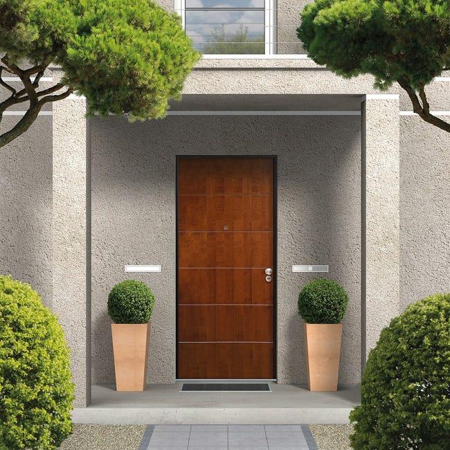 Leroymerlin Porta Blindata MASTER Service L 90 X H 210 Cm Noce/bianco Apertura Destra