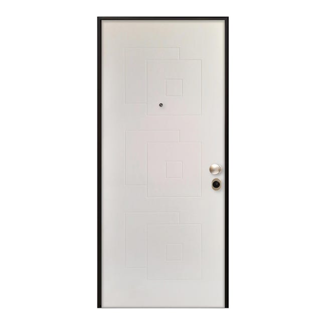 Leroymerlin Porta Blindata MASTER Square L 80 X H 200 Cm Bianco Apertura Sinistra