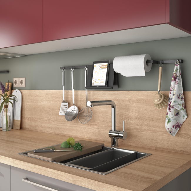 Leroymerlin Porta Rotolo Carta Assorbente In Acciaio L 25.4 X P 8.7 X H 1.8 Cm