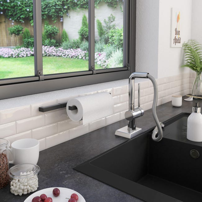 Leroymerlin Porta Rotolo Carta Assorbente In Acciaio L 25.4 X P 8.7 X H 1.8 Cm