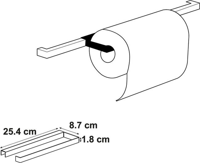 Leroymerlin Porta Rotolo Carta Assorbente In Acciaio L 25.5 X P 1.8 X H 12.5 Cm