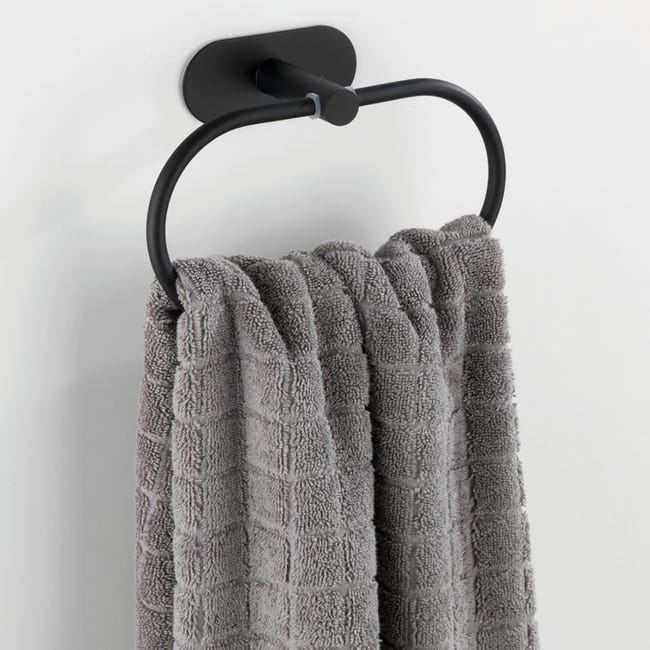 Leroymerlin Porta Salviette Ad Anello Orea Black Verniciato L 20.5 Cm