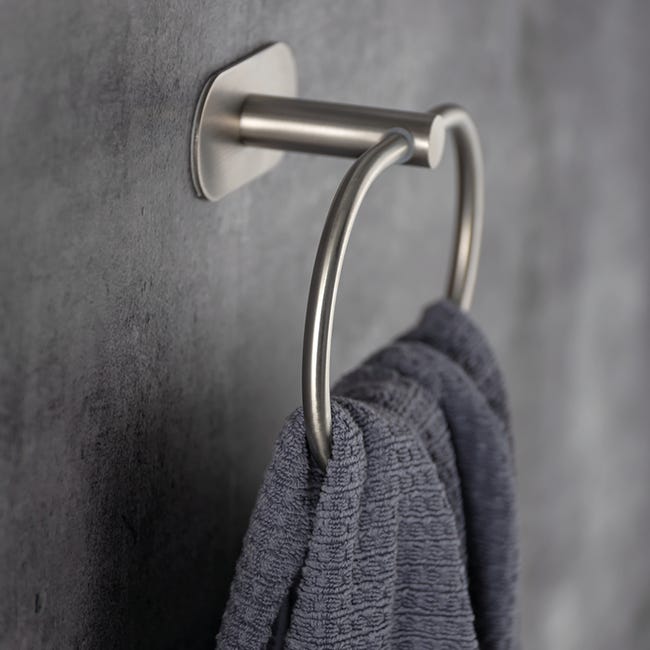 Leroymerlin Porta Salviette Ad Anello Orea Matt Cromo Spazzolato L 20.5 Cm