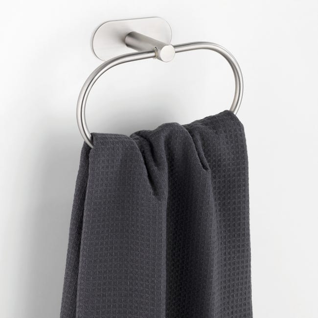 Leroymerlin Porta Salviette Ad Anello Orea Matt Cromo Spazzolato L 20.5 Cm