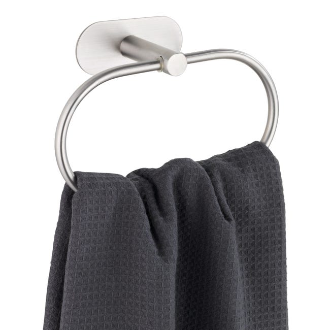 Leroymerlin Porta salviette ad anello Orea Matt cromo spazzolato L 20.5 cm