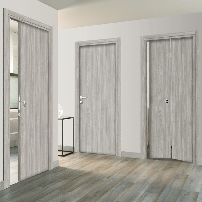Leroymerlin Porta Scorrevole Braque Olmo Grigio L 80 X H 210 Cm Reversibile