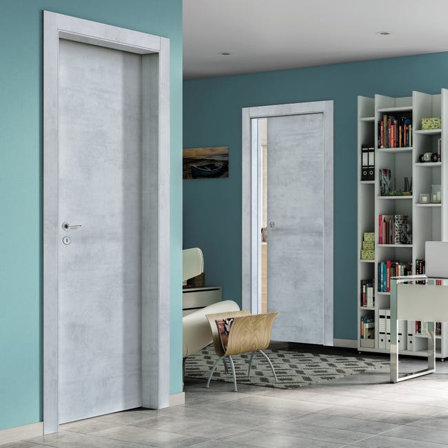 Leroymerlin Porta Scorrevole Cemento Cemento Grigio L 70 X H 210 Cm Reversibile