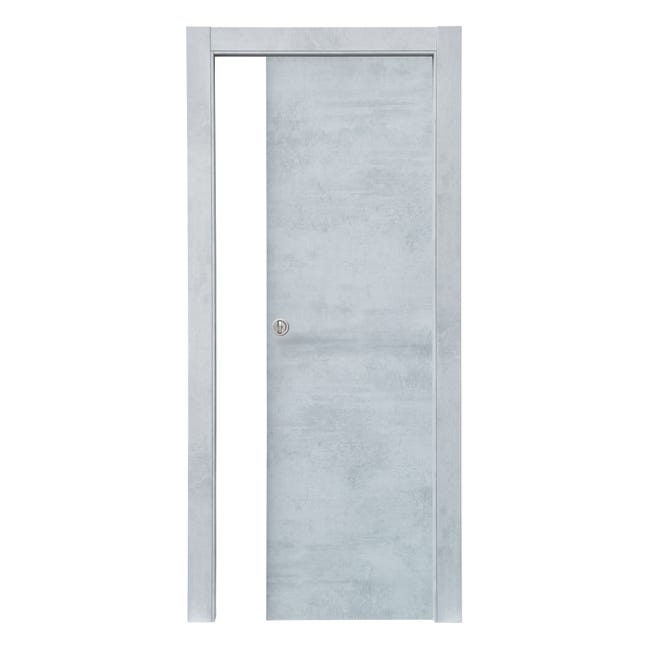 Leroymerlin Porta Scorrevole Cemento Cemento Grigio L 70 X H 210 Cm Reversibile