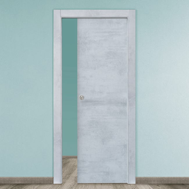Leroymerlin Porta scorrevole Cemento cemento grigio L 70 x H 210 cm reversibile
