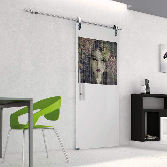 Leroymerlin Porta scorrevole Donna in vetro L 88 x H 215 cm con binario Lux