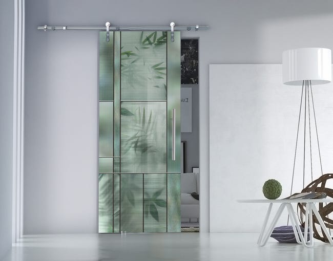 Leroymerlin Porta scorrevole Heaven in cristallo L 88 x H 215 cm con binario Lux