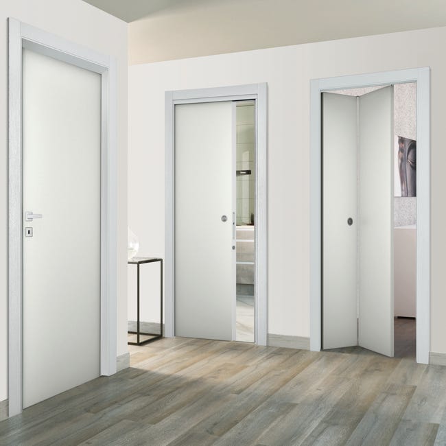 Leroymerlin Porta Tamburata Battente Bath Bianco L 80 X H 210 Cm Reversibile