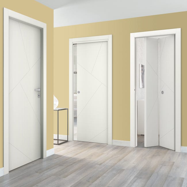 Leroymerlin Porta Tamburata Battente Oblique Bianco L 70 X H 210 Cm Reversibile