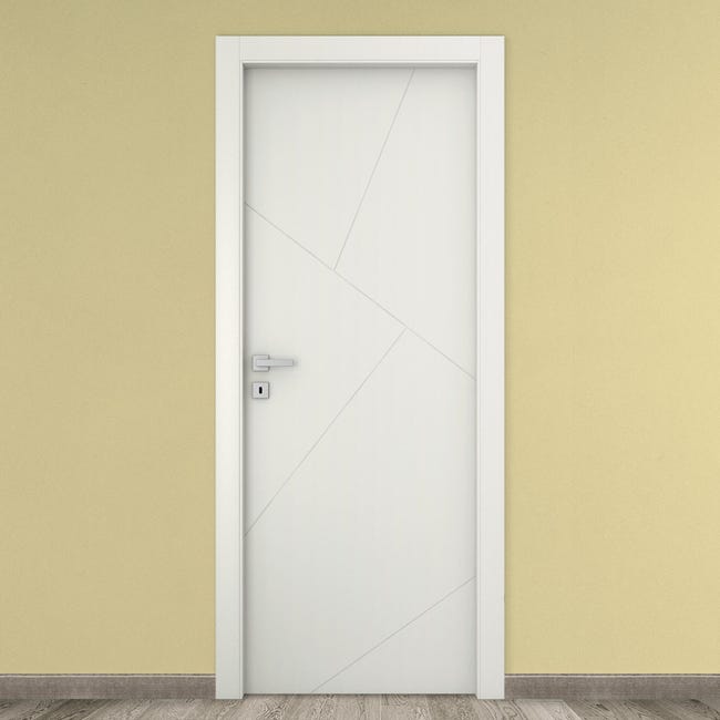 Leroymerlin Porta tamburata battente Oblique bianco L 70 x H 210 cm reversibile