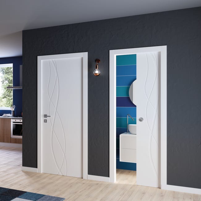 Leroymerlin Porta Tamburata Scorrevole Dna Bianco L 70 X H 210 Cm Reversibile