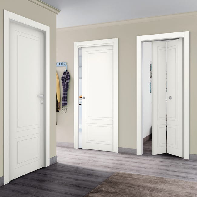 Leroymerlin Porta Tamburata Scorrevole Nobel Bianco L 80 X H 210 Cm Reversibile