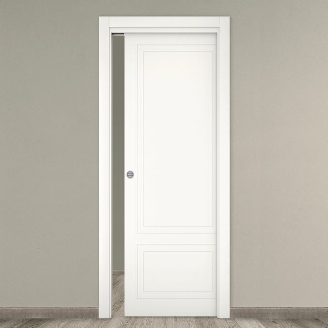 Leroymerlin Porta tamburata scorrevole Nobel bianco L 80 x H 210 cm reversibile