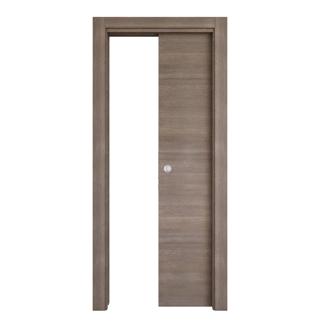 Leroymerlin Porta Tamburata Scorrevole Stylish Grigio L 80 X H 210 Cm Reversibile