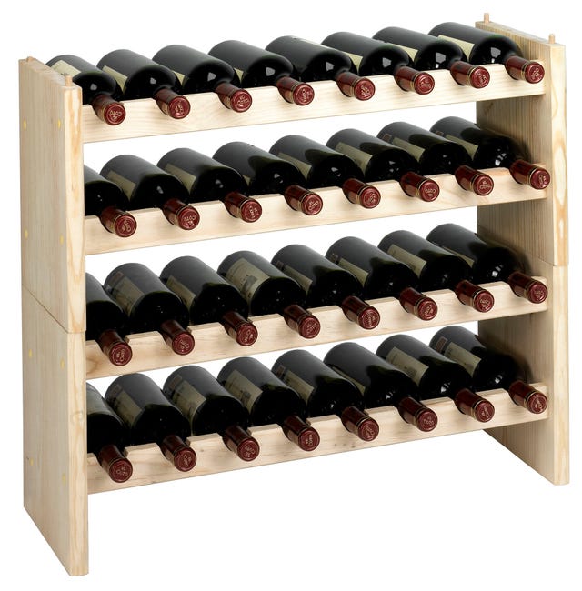 Leroymerlin Portabottiglie Katea 16 Da 16 Bottiglie In Legno Beige ASTIGARRAGA L 68.4 X H 30 X Sp 25 Cm