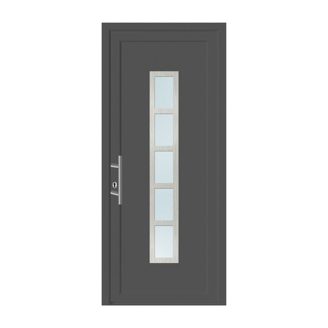 Leroymerlin Portoncino d'ingresso in pvc 20011 L 90 x H 210 cm antracite apertura destra