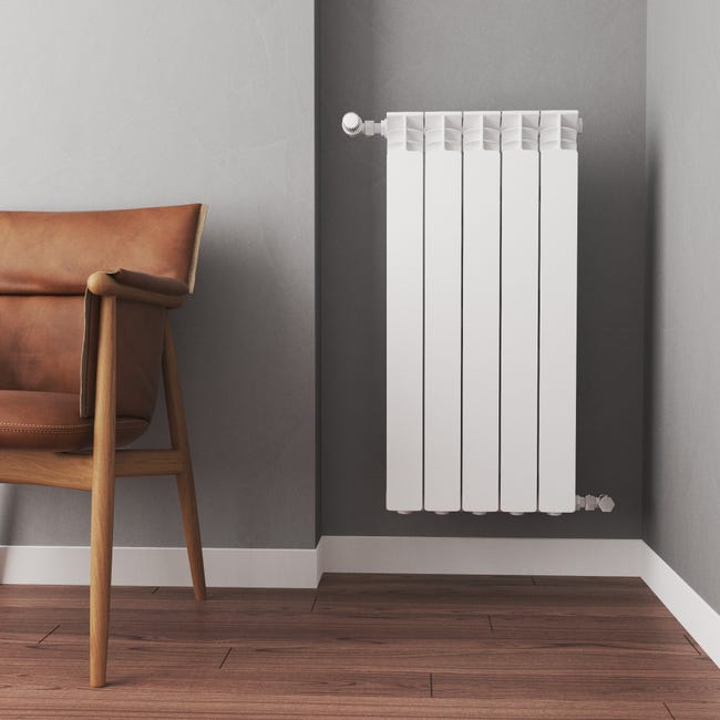 Leroymerlin Radiatore Acqua Calda EQUATION ALURAD In Alluminio 5 Elementi Interasse 800 Mm Bianco