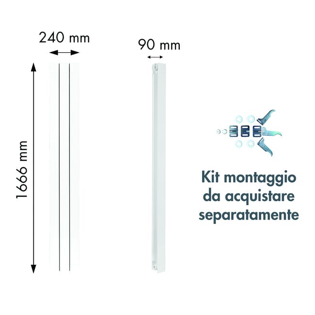 Leroymerlin Radiatore Acqua Calda PRODIGE SUPERIOR In Alluminio 3 Elementi Interasse 600 Mm Bianco
