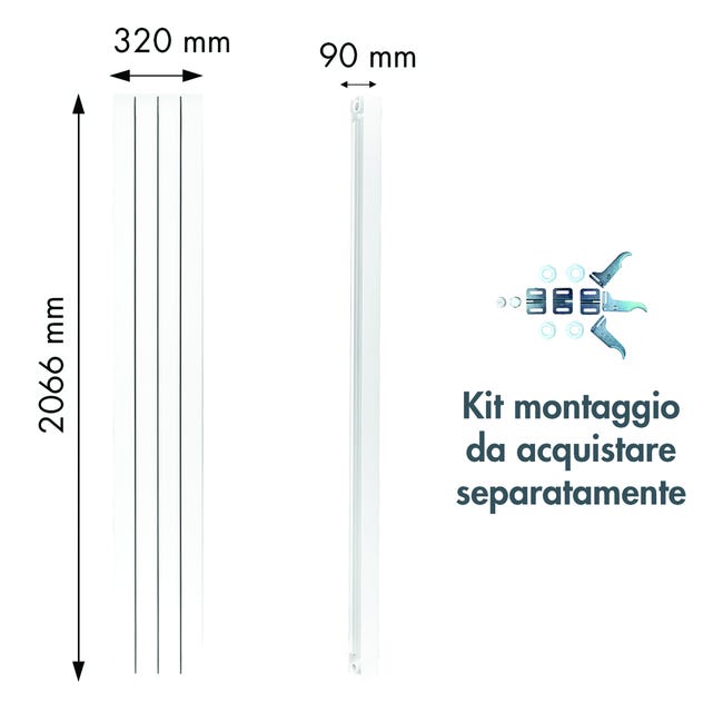 Leroymerlin Radiatore Acqua Calda PRODIGE SUPERIOR In Alluminio 4 Elementi Interasse 2000 Mm Bianco