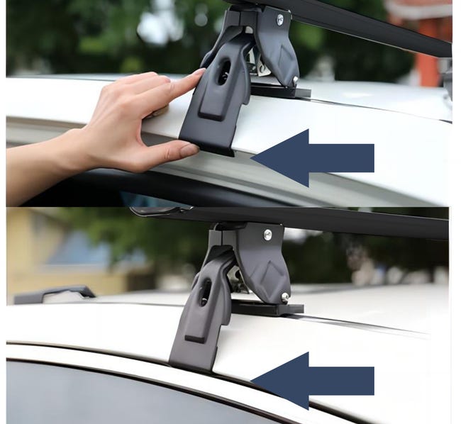 Leroymerlin Rebeca Shop® Barre Da Tetto Portapacchi Universali Con Serratura Antifurto Nero Adatte Per Auto Con Tetto Liscio Senza Barre Longitudinali 130cm