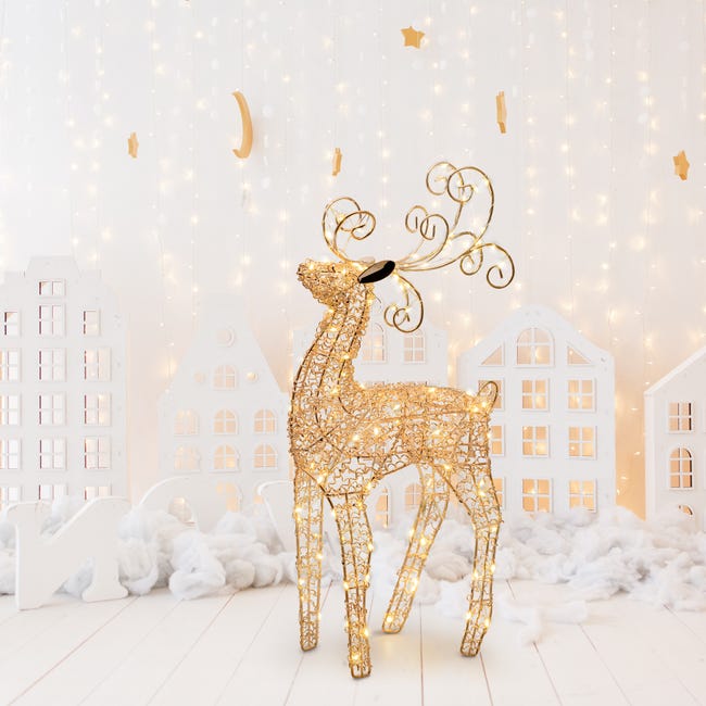 Leroymerlin Renna 100 lampadine bianco caldo H 47 cm