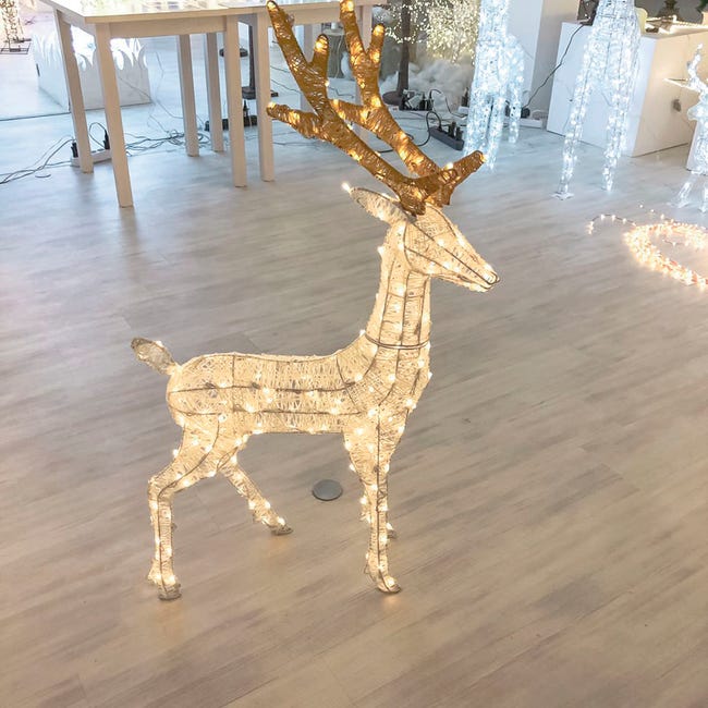 Leroymerlin Renna 3D 200 Lampadine Bianco Caldo H 105 Cm