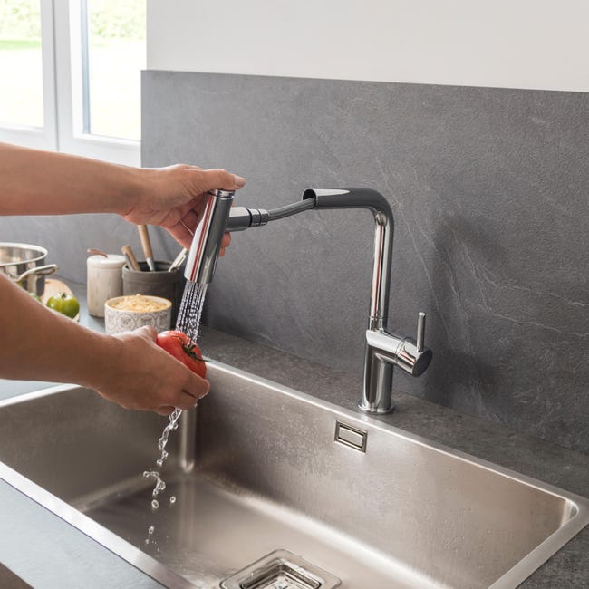 Leroymerlin Rubinetto Da Cucina A Doccetta A L Molly Argento Cromato Lucido DELINIA