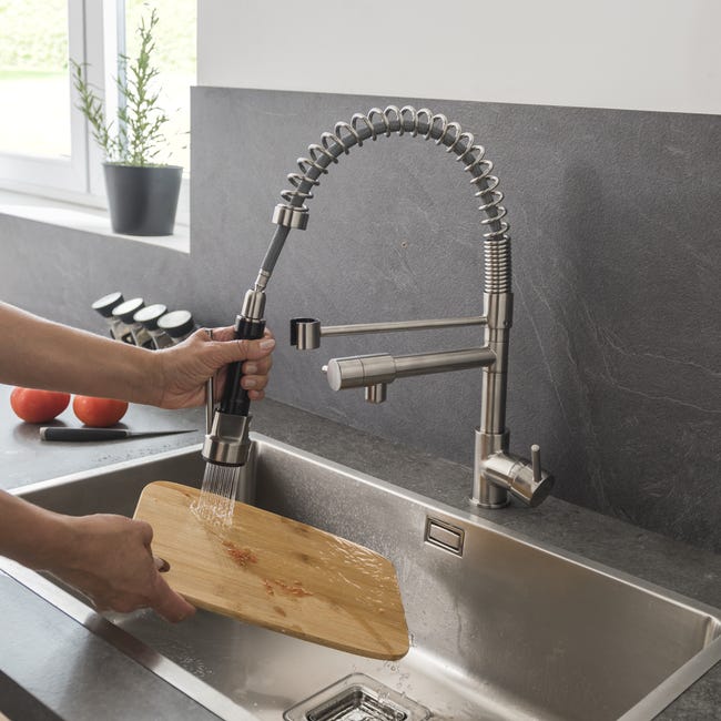 Leroymerlin Rubinetto Da Cucina A Doccetta Alain Argento Cromato Lucido DELINIA