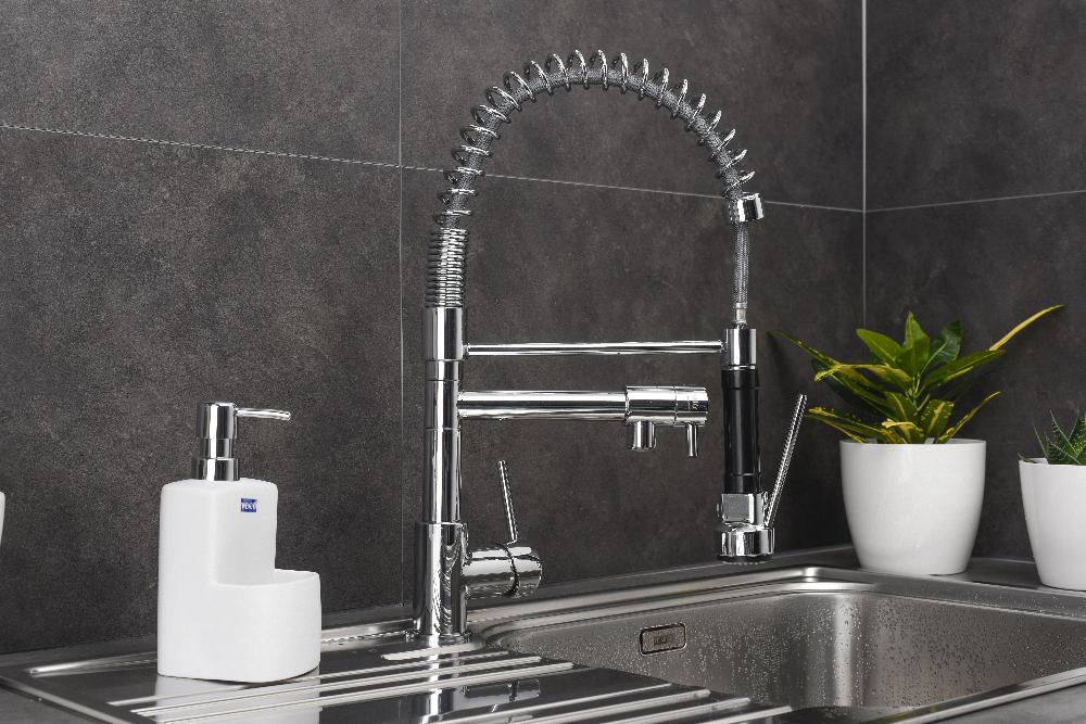 Leroymerlin Rubinetto Da Cucina A Doccetta Alain Argento Cromato Lucido DELINIA